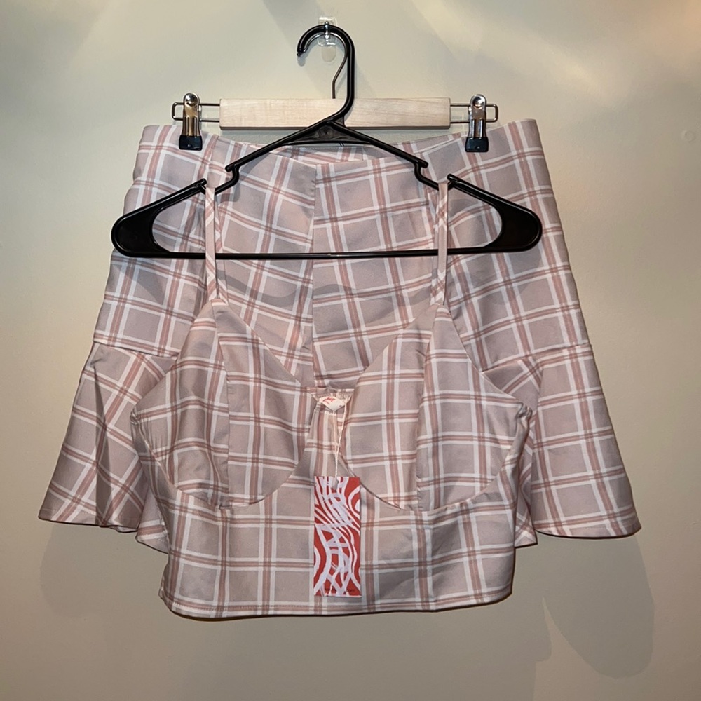 ROMWE Skirt and Bralette Set Womens Large